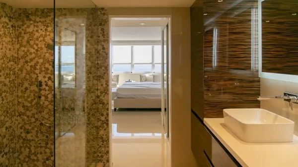 Mosaic tile bathroom with vessel sink, Designing a Spa-Style Primary Bathroom