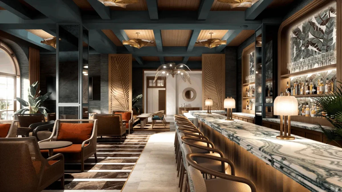 Luxury lounge with marble bar, Flooring Choices for Island Homes and Condos